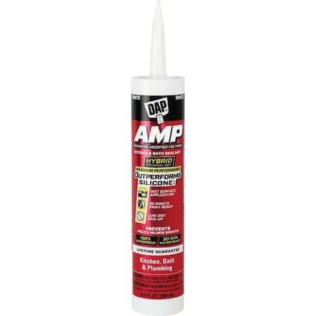 House 9 oz Advanced Modified Polymer Kitchen Bath & Plumbing Sealant, White HO3971596